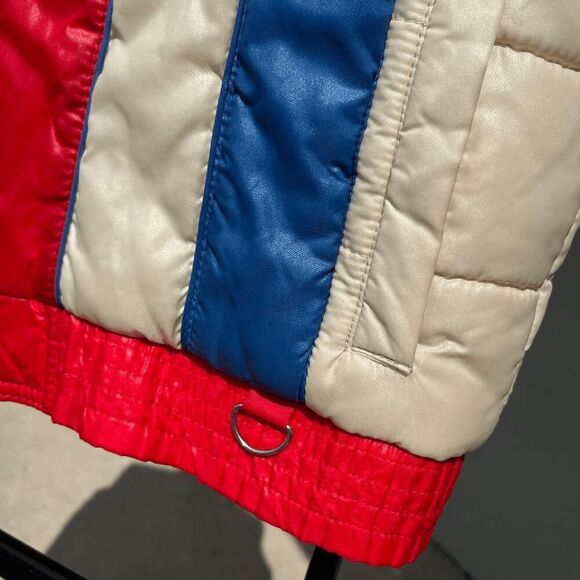 Vintage Red White Blue Nylon Puffer Vest & Jacket 70s-80s Brite N Sassy M - Picture 5 of 11